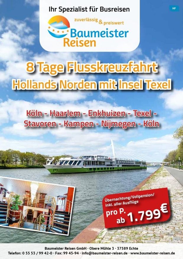 Flusskreuzfahrt mit Insel Texel
